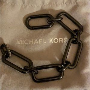 Michael Kors black enamel chain link bracelet